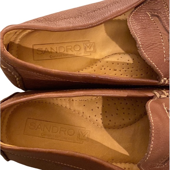 Sandro Moscoloni Leather Penny Loafer Caramel Driving Slippers 9.5 - Picture 10 of 11